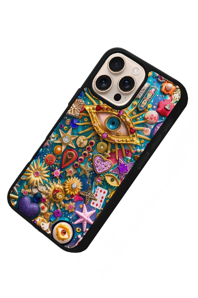 iPhone 15 Pro Max Uyumlu Göz Tasarımlı Glossy Premium Kılıf