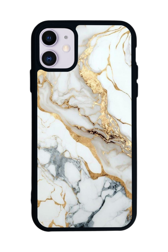iPhone 11 Uyumlu Mermer Marble Tasarımlı Glossy Premium Kılıf