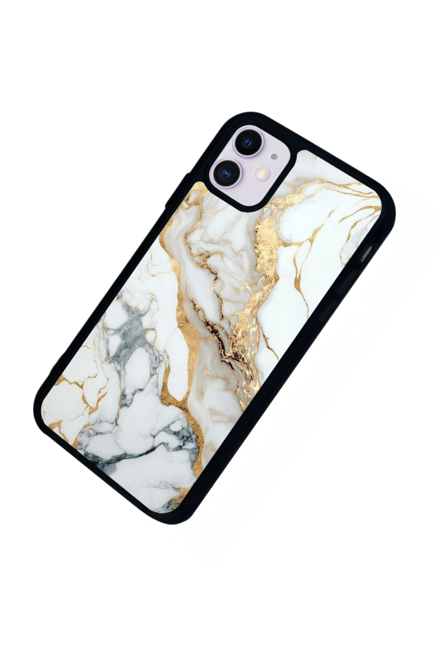 iPhone 11 Uyumlu Mermer Marble Tasarımlı Glossy Premium Kılıf