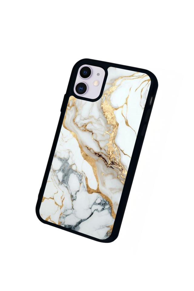 iPhone 11 Uyumlu Mermer Marble Tasarımlı Glossy Premium Kılıf