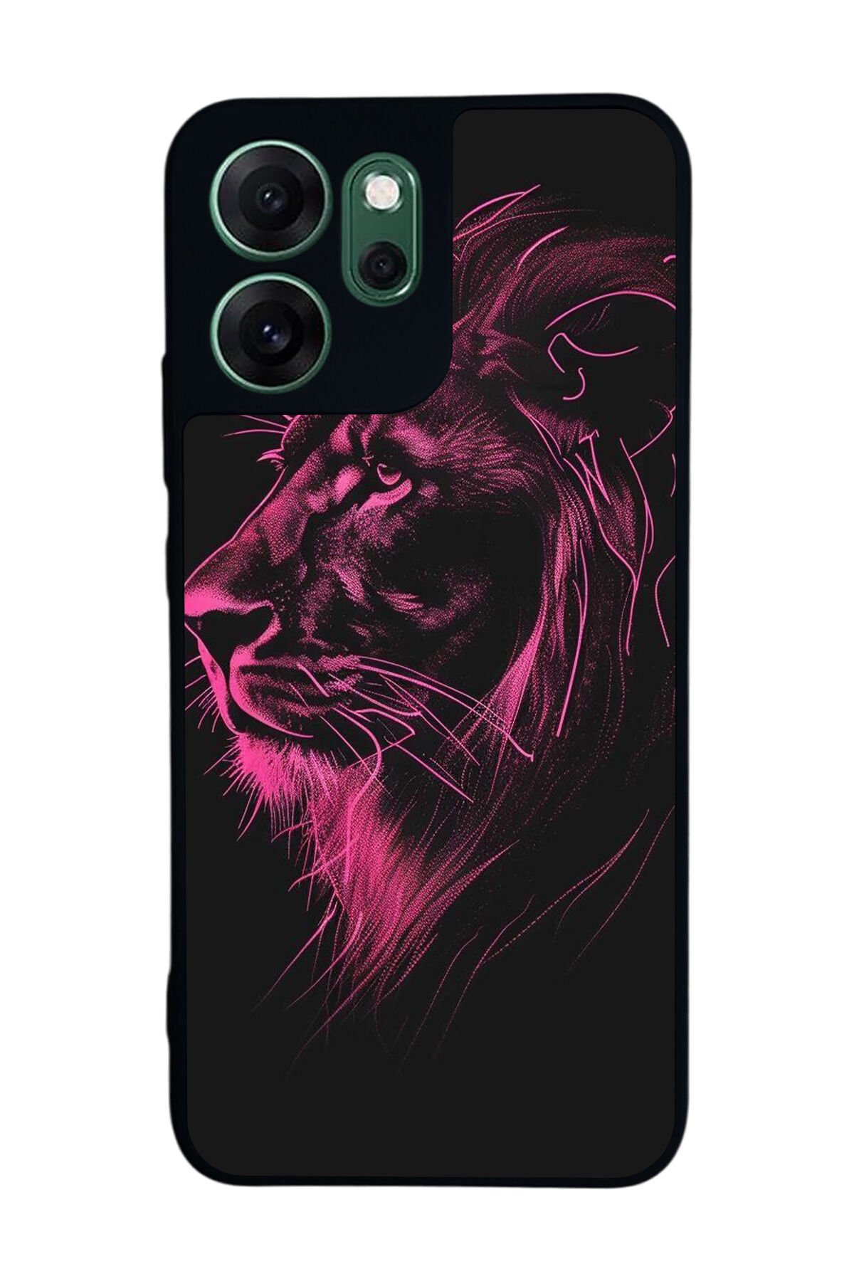 Oppo Reno 14F Uyumlu Aslan Tasarımlı Glossy Premium Kılıf