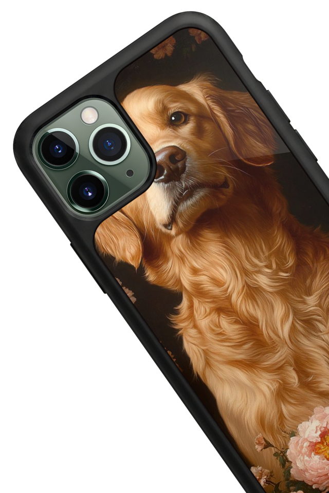 iPhone 11 Pro Uyumlu Golden Kopek Tasarımlı Glossy Premium Kılıf