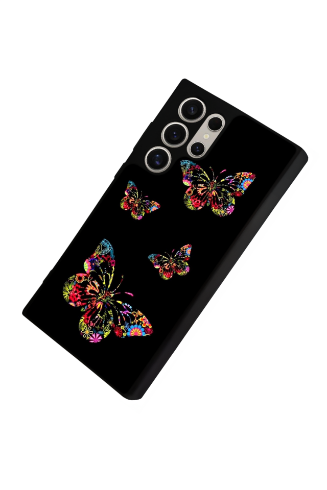 Samsung Galaxy S24 Ultra Uyumlu Kelebek Tasarımlı Glossy Premium Kılıf