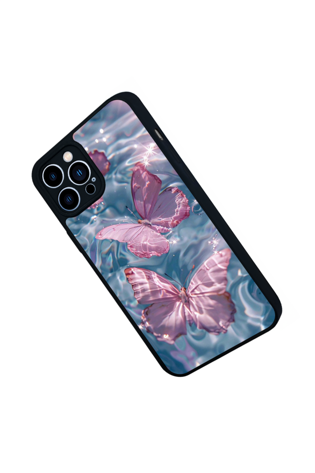 iPhone 13 Pro Max Uyumlu Kelebek Tasarımlı Glossy Premium Kılıf