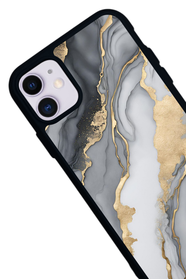 iPhone 11 Uyumlu Mermer Marble Tasarımlı Glossy Premium Kılıf