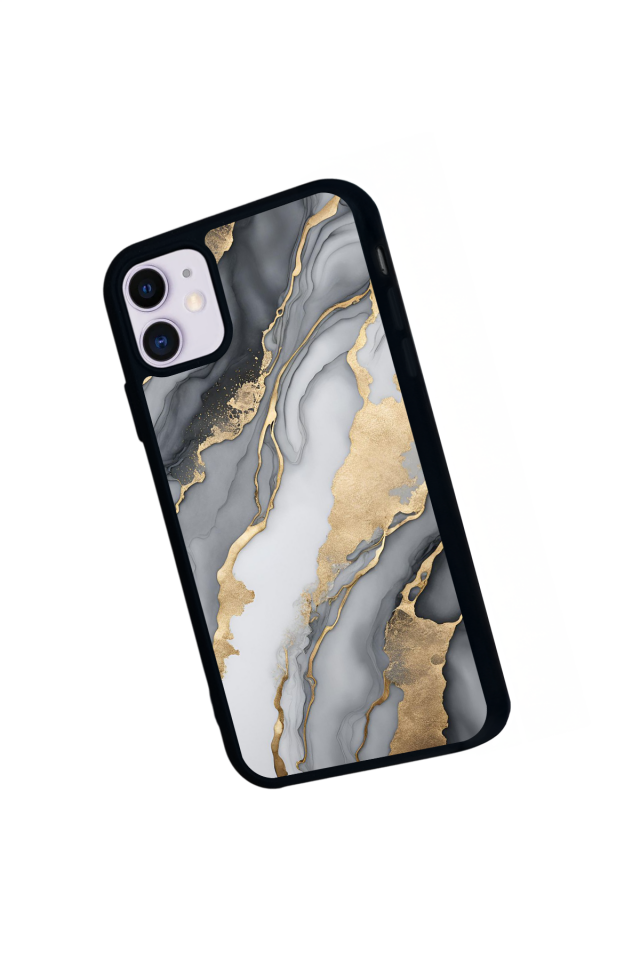 iPhone 11 Uyumlu Mermer Marble Tasarımlı Glossy Premium Kılıf