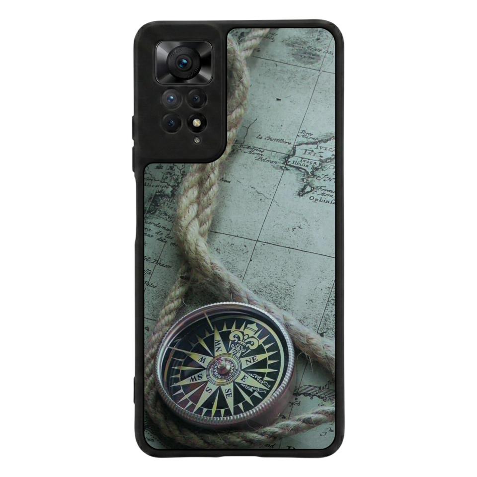 Xiaomi Redmi Note 11 Pro Uyumlu Pusula Tasarımlı Glossy Premium Kılıf
