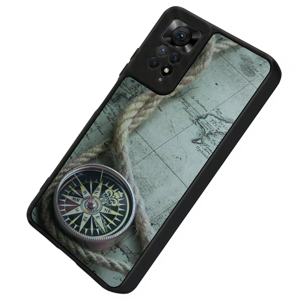 Xiaomi Redmi Note 11 Pro Uyumlu Pusula Tasarımlı Glossy Premium Kılıf