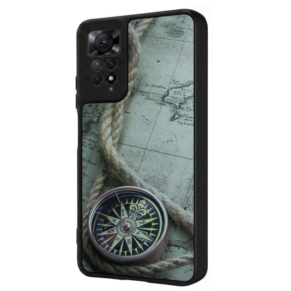 Xiaomi Redmi Note 11 Pro Uyumlu Pusula Tasarımlı Glossy Premium Kılıf