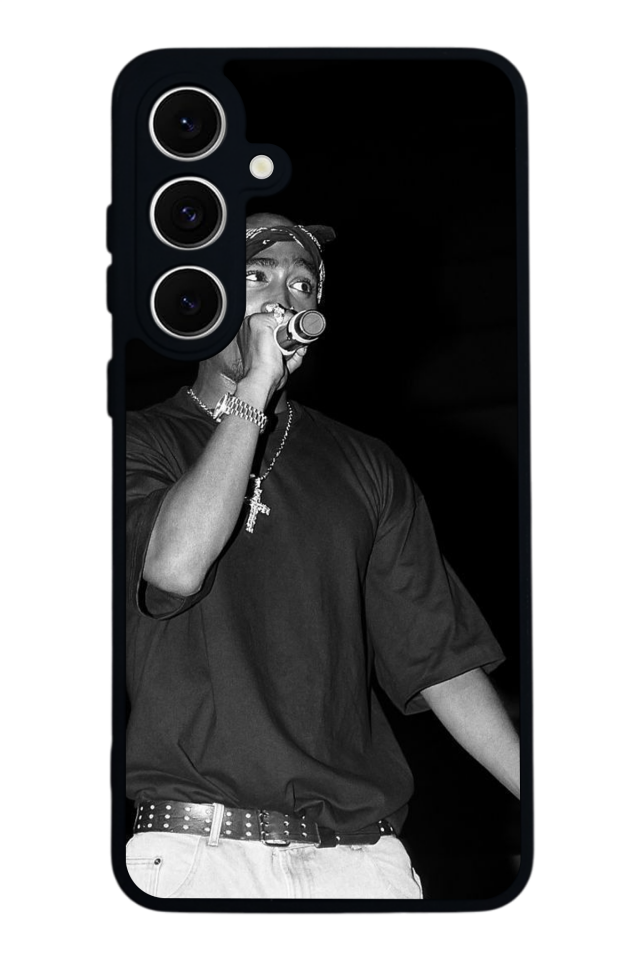 Samsung Galaxy S24 FE Uyumlu Tupac Tasarımlı Glossy Premium Kılıf