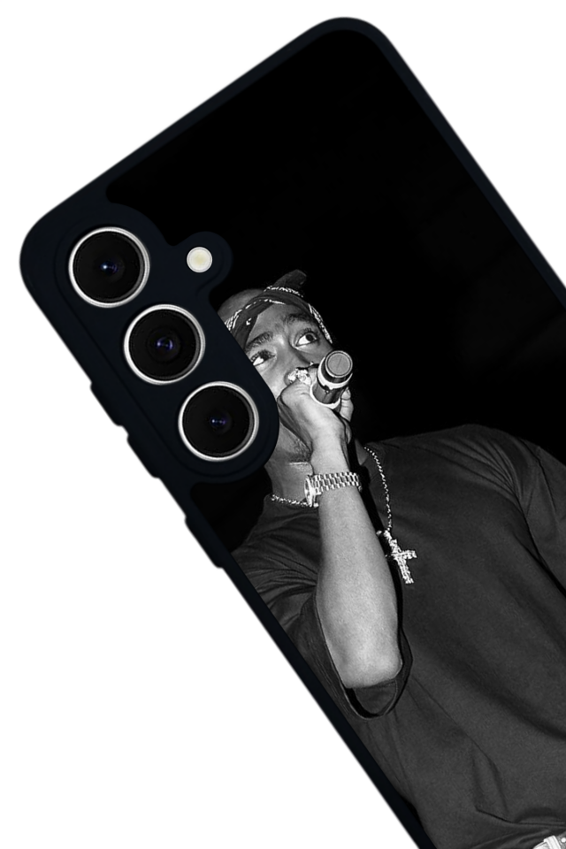 Samsung Galaxy S24 FE Uyumlu Tupac Tasarımlı Glossy Premium Kılıf