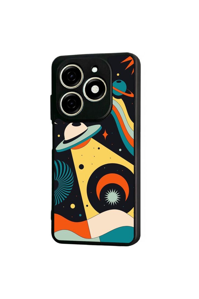 Infınıx Smart 8 Pro Uyumlu Uzay Tasarımlı Glossy Premium Kılıf