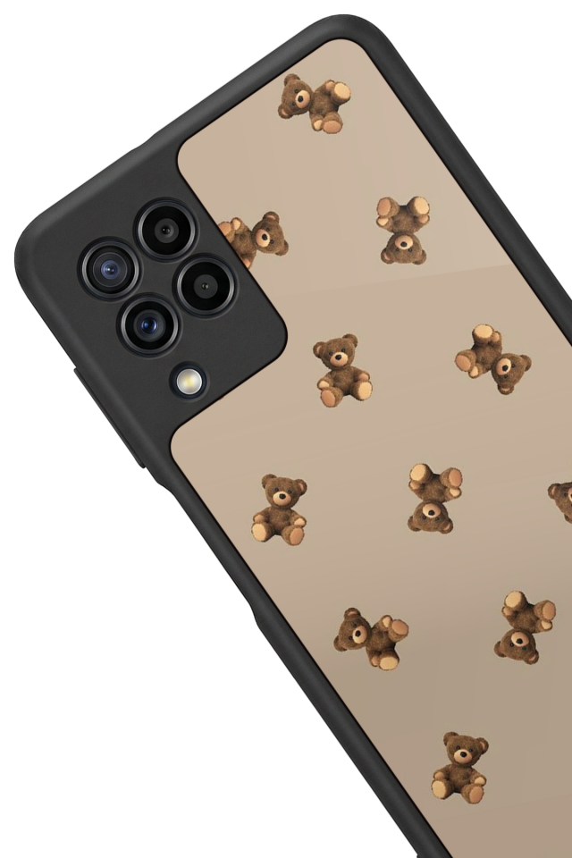 Samsung Galaxy M32 Uyumlu Ayı Tasarımlı Glossy Premium Kılıf