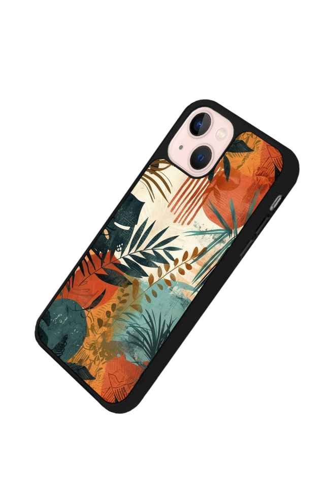 iPhone 14 Plus Uyumlu Botanik Tasarımlı Glossy Premium Kılıf