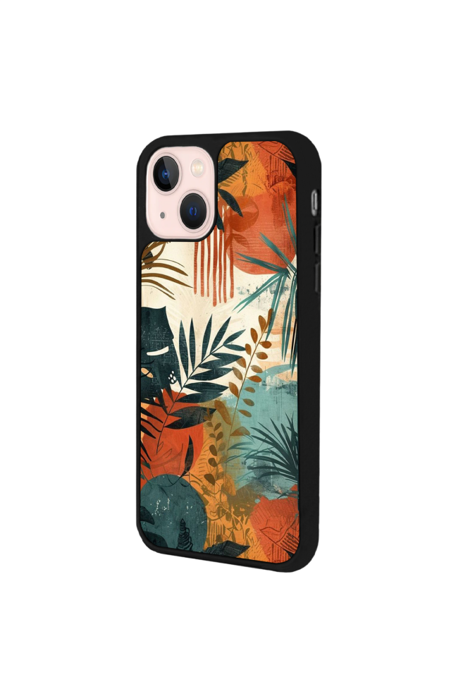 iPhone 14 Plus Uyumlu Botanik Tasarımlı Glossy Premium Kılıf