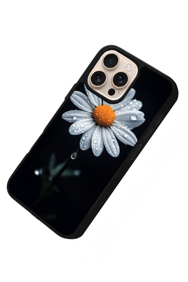 iPhone 15 Pro Uyumlu Cicek Tasarımlı Glossy Premium Kılıf