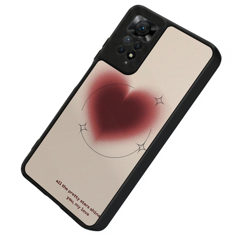 Xiaomi Redmi Note 12 Pro Uyumlu Kalp Love Tasarımlı Glossy Premium Kılıf