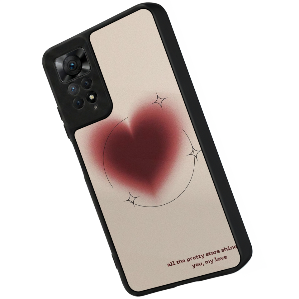Xiaomi Redmi Note 12 Pro Uyumlu Kalp Love Tasarımlı Glossy Premium Kılıf