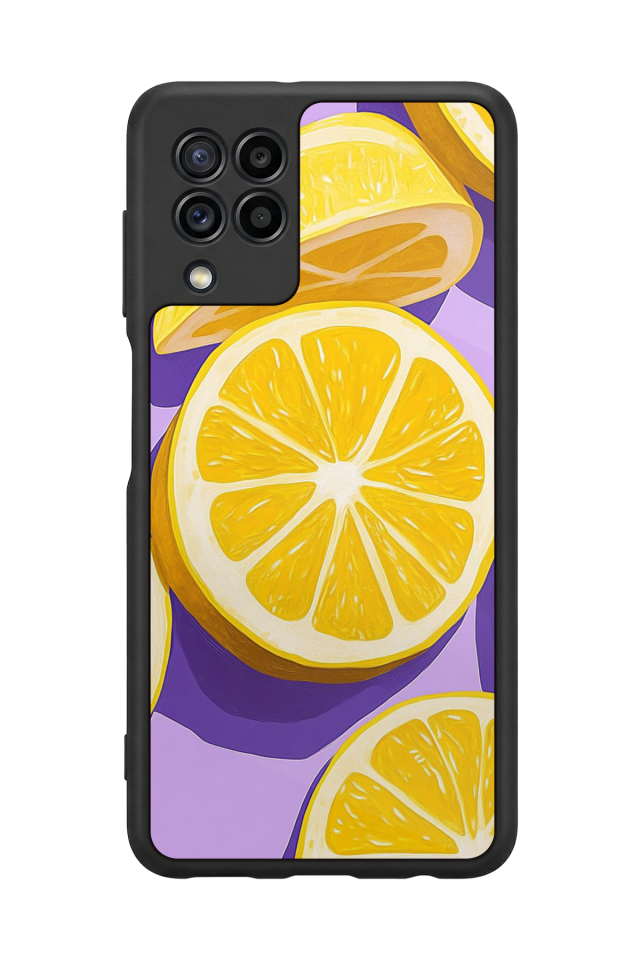 Samsung Galaxy M22 Uyumlu Limon Tasarımlı Glossy Premium Kılıf