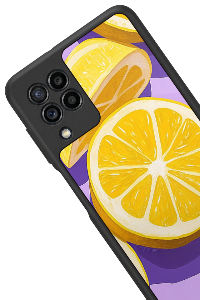 Samsung Galaxy M22 Uyumlu Limon Tasarımlı Glossy Premium Kılıf