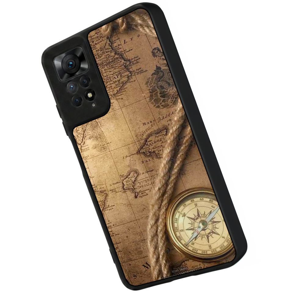 Xiaomi Redmi Note 11 Pro Uyumlu Pusula Tasarımlı Glossy Premium Kılıf