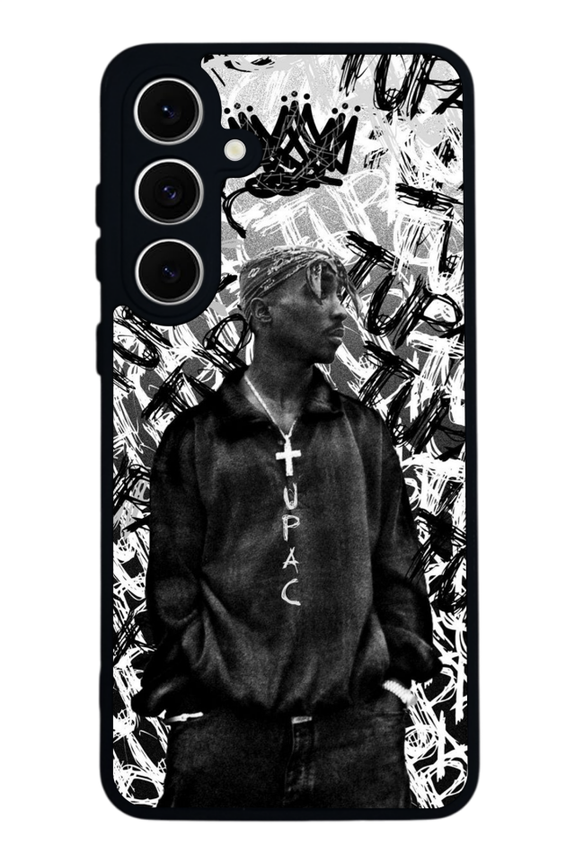 Samsung Galaxy S24 FE Uyumlu Tupac Tasarımlı Glossy Premium Kılıf