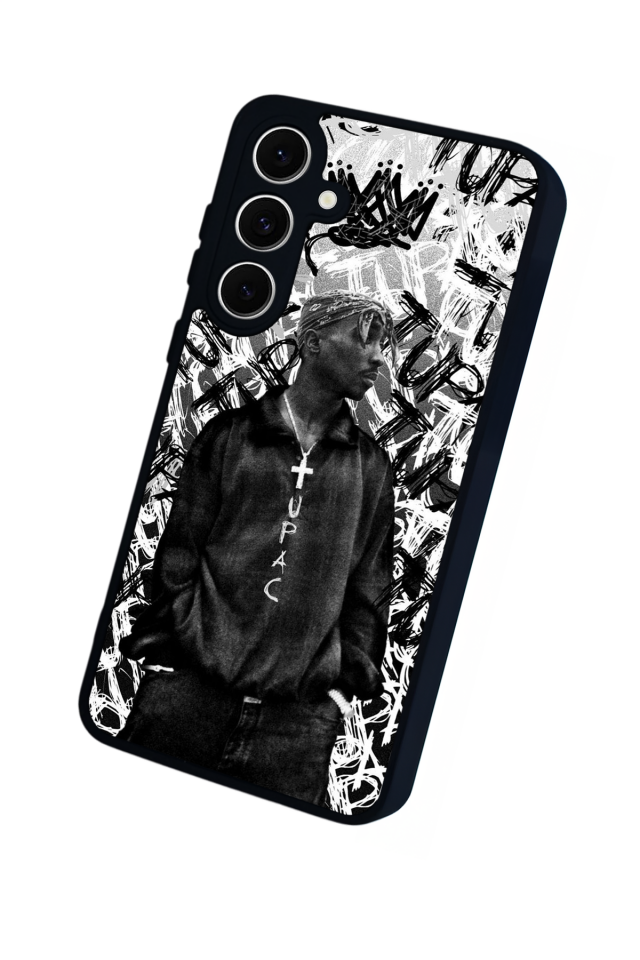 Samsung Galaxy S24 FE Uyumlu Tupac Tasarımlı Glossy Premium Kılıf