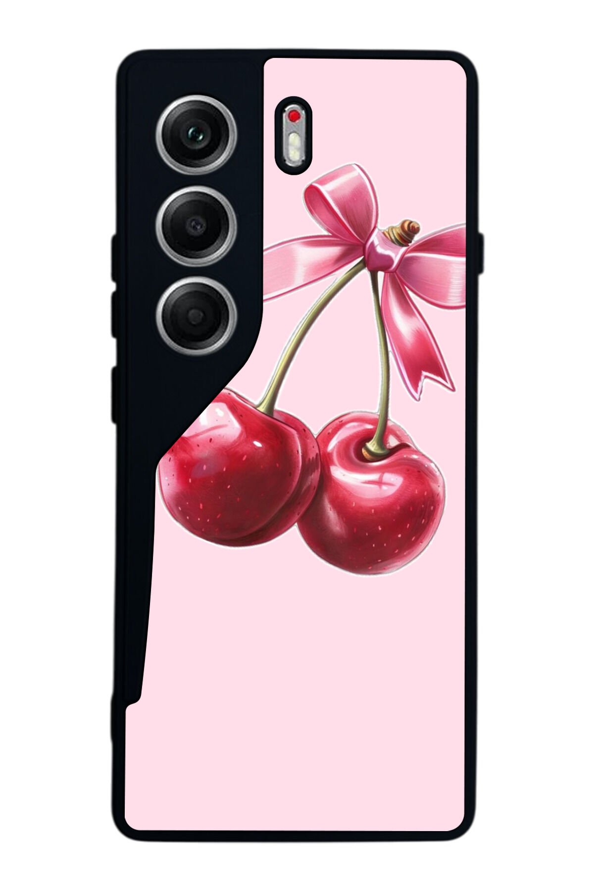 Tecno Camon 40 Uyumlu Kiraz Tasarımlı Glossy Premium Kılıf