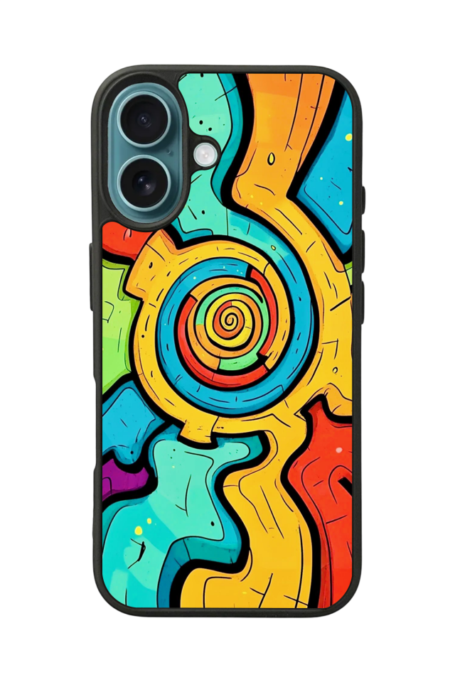 iPhone 16 Plus Uyumlu Abstract Tasarımlı Glossy Premium Kılıf
