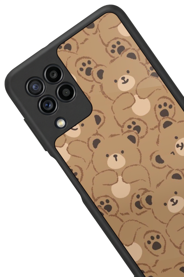 Samsung Galaxy M32 Uyumlu Ayı Tasarımlı Glossy Premium Kılıf