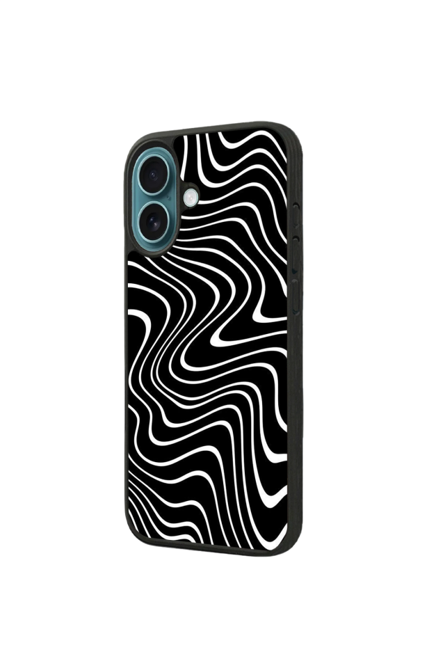 iPhone 16 Uyumlu Çizgi Sanatı Tasarımlı Glossy Premium Kılıf