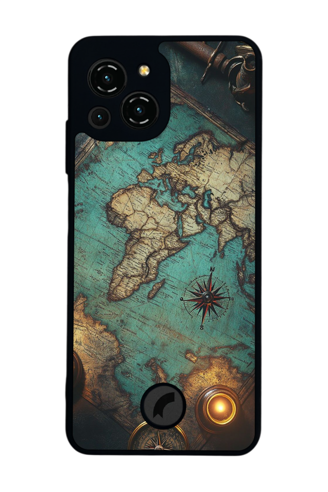 Reeder S23 Pro Max Uyumlu Harita Tasarımlı Glossy Premium Kılıf