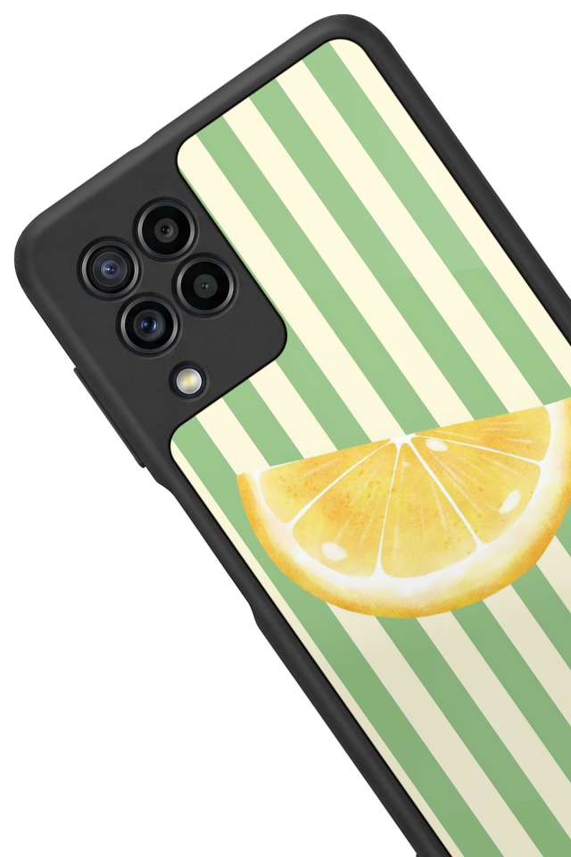 Samsung Galaxy M22 Uyumlu Limon Tasarımlı Glossy Premium Kılıf
