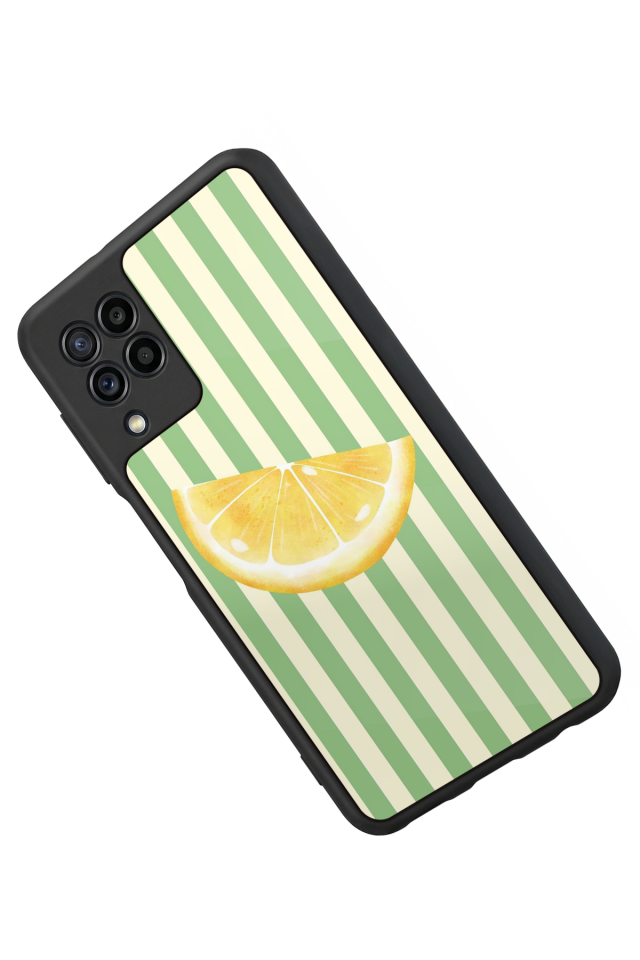 Samsung Galaxy M22 Uyumlu Limon Tasarımlı Glossy Premium Kılıf