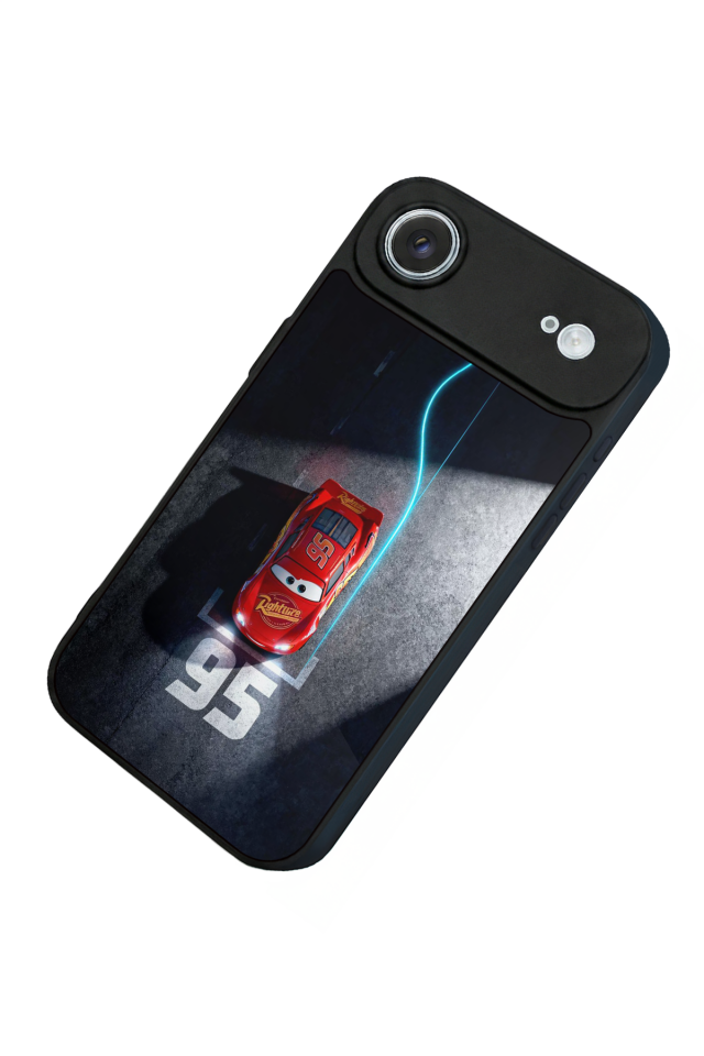 iPhone 17 Air Uyumlu Şimsek McQueen Tasarımlı Glossy Premium Kılıf