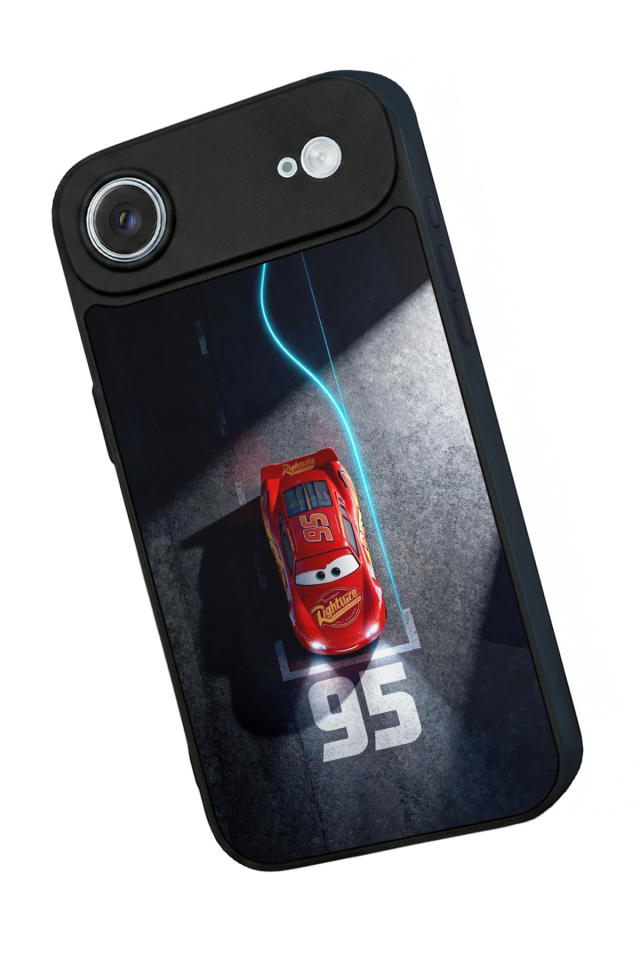 iPhone 17 Air Uyumlu Şimsek McQueen Tasarımlı Glossy Premium Kılıf