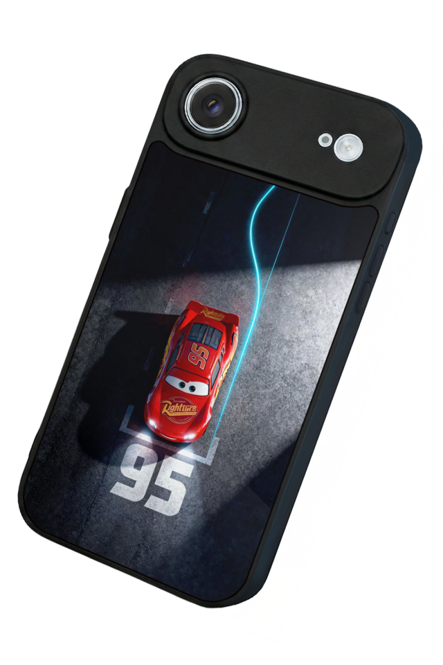 iPhone 17 Air Uyumlu Şimsek McQueen Tasarımlı Glossy Premium Kılıf