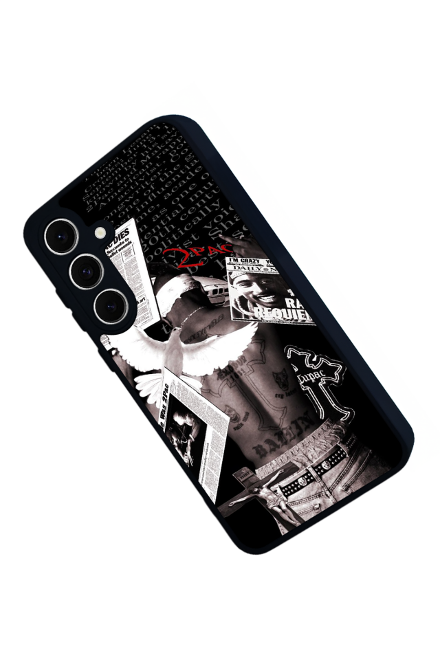 Samsung Galaxy S24 FE Uyumlu Tupac Tasarımlı Glossy Premium Kılıf