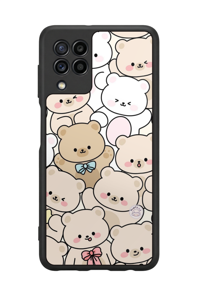 Samsung Galaxy M32 Uyumlu Ayı Tasarımlı Glossy Premium Kılıf