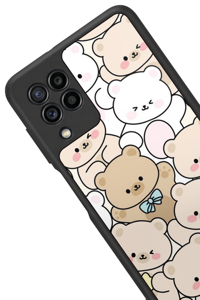 Samsung Galaxy M32 Uyumlu Ayı Tasarımlı Glossy Premium Kılıf