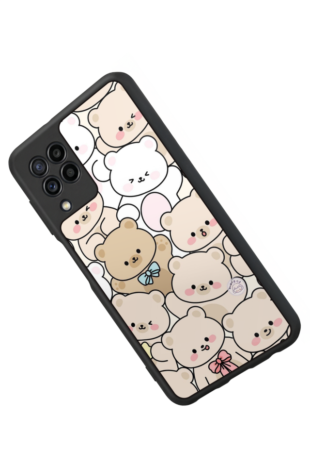 Samsung Galaxy M32 Uyumlu Ayı Tasarımlı Glossy Premium Kılıf