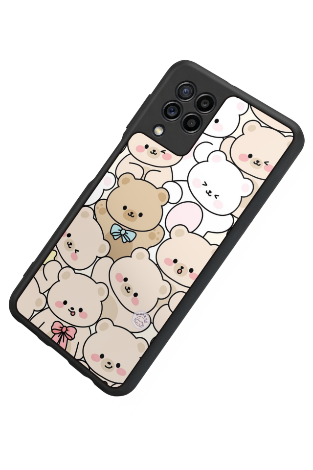 Samsung Galaxy M32 Uyumlu Ayı Tasarımlı Glossy Premium Kılıf