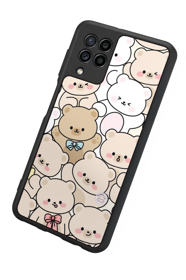 Samsung Galaxy M32 Uyumlu Ayı Tasarımlı Glossy Premium Kılıf