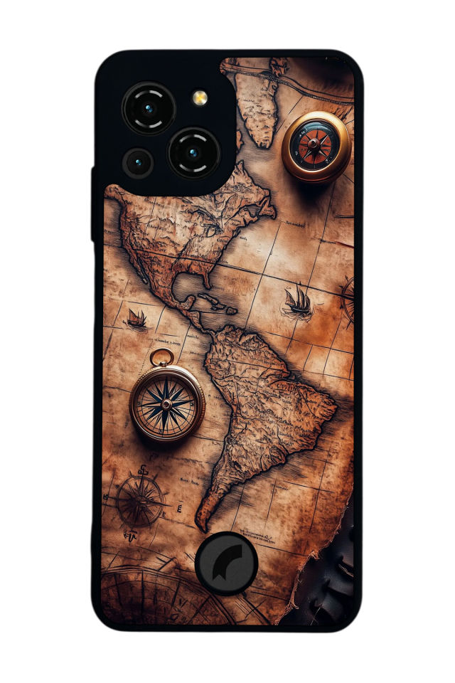 Reeder S23 Pro Max Uyumlu Harita Tasarımlı Glossy Premium Kılıf