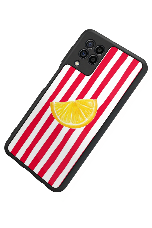Samsung Galaxy M22 Uyumlu Limon Tasarımlı Glossy Premium Kılıf