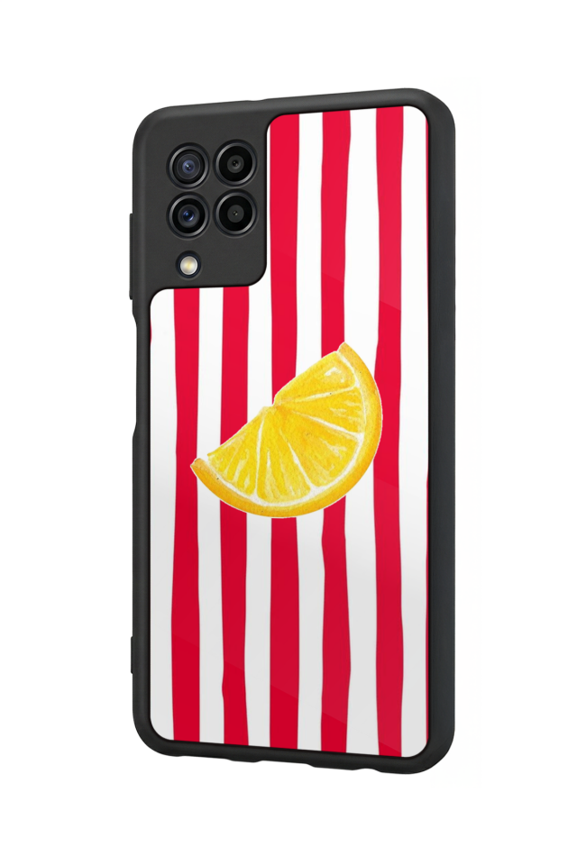 Samsung Galaxy M22 Uyumlu Limon Tasarımlı Glossy Premium Kılıf