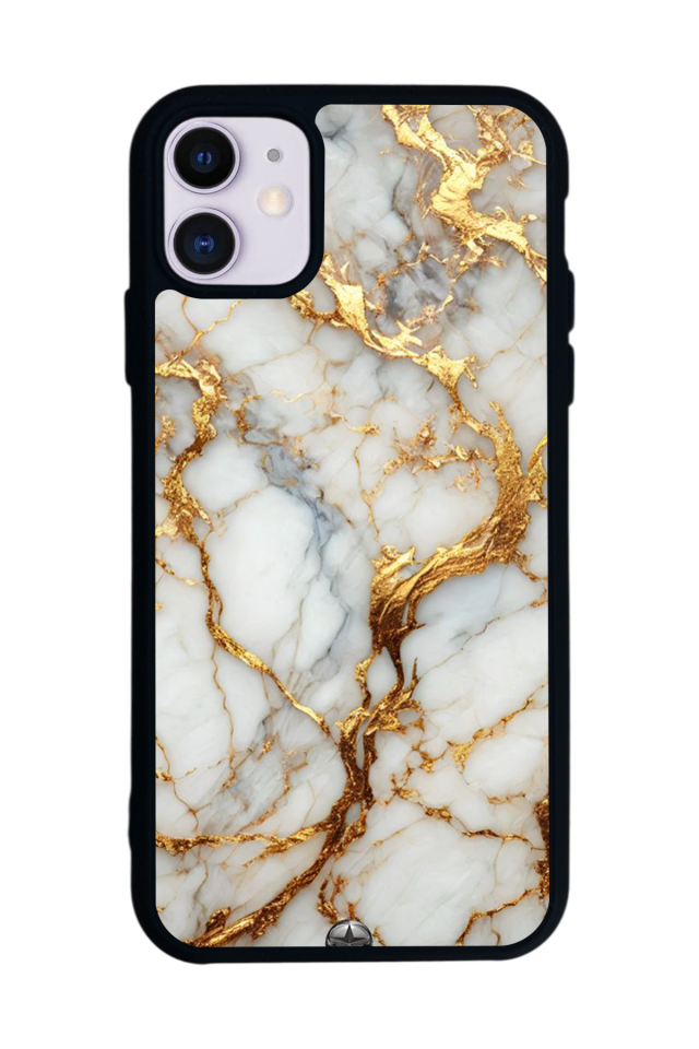 iPhone 11 Uyumlu Mermer Marble Tasarımlı Glossy Premium Kılıf