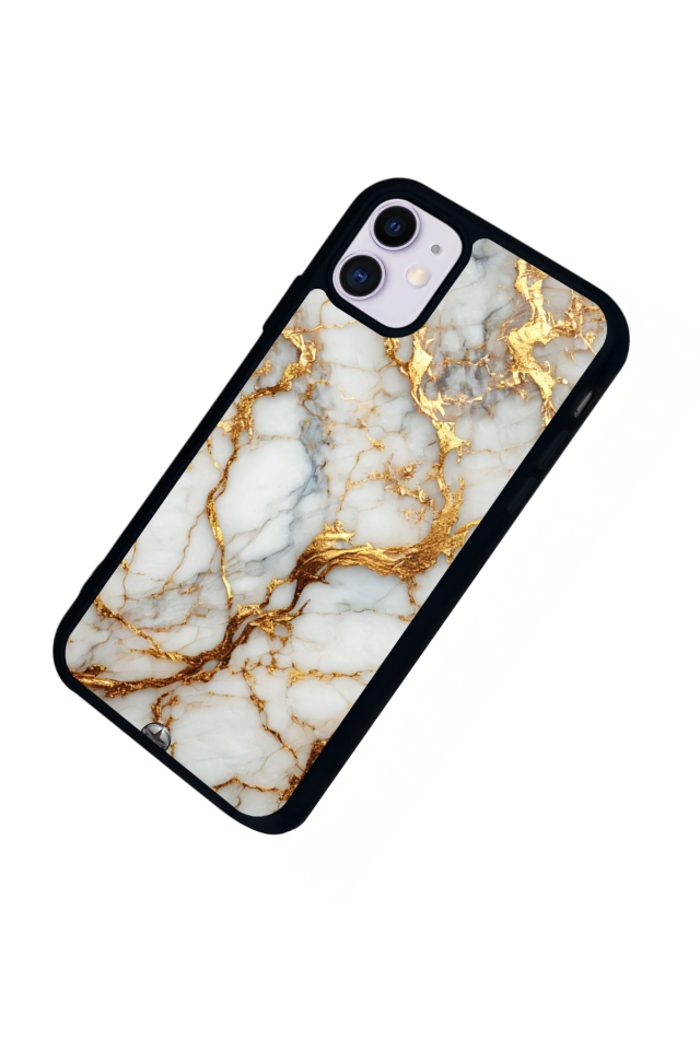 iPhone 11 Uyumlu Mermer Marble Tasarımlı Glossy Premium Kılıf