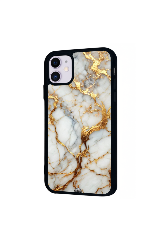 iPhone 11 Uyumlu Mermer Marble Tasarımlı Glossy Premium Kılıf