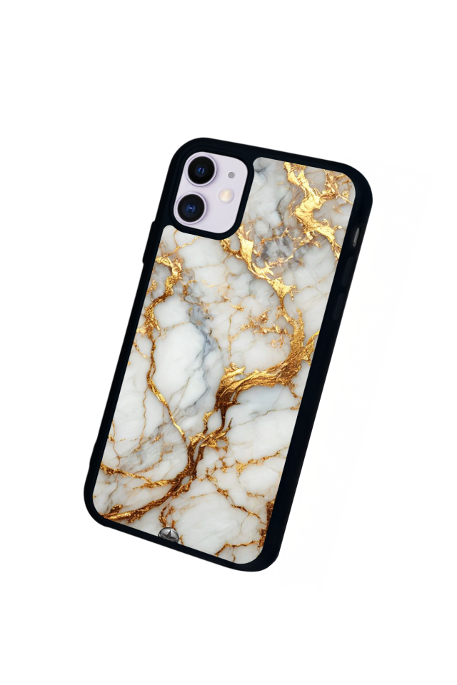 iPhone 11 Uyumlu Mermer Marble Tasarımlı Glossy Premium Kılıf